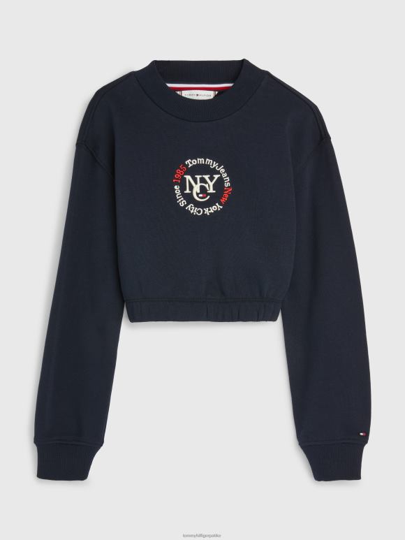 Tommy Hilfiger дуксерица са везом за девојке 8-16 ниц - 2D080433 Tommy Hilfiger Srbija пустињско небо