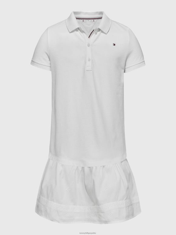 Tommy Hilfiger поло хаљина за девојчице 8-16 шифли са везом - 2D080400 Tommy Hilfiger Srbija бела