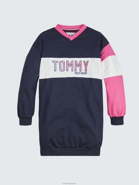 Tommy Hilfiger хаљина за девојчице 8-16 у боји - 2D080404 Tommy Hilfiger Srbija колор блок пустињског неба