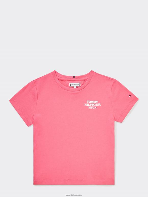 Tommy Hilfiger мајица са принтом логотипа за девојчице 8-16 НИЦ - 2D080463 Tommy Hilfiger Srbija розе упозорење