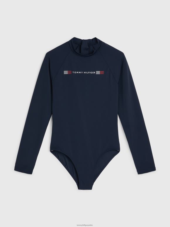 Tommy Hilfiger девојчице 8-16. флек дугих рукава расхгуард - 2D080384 Tommy Hilfiger Clothing пустињско небо