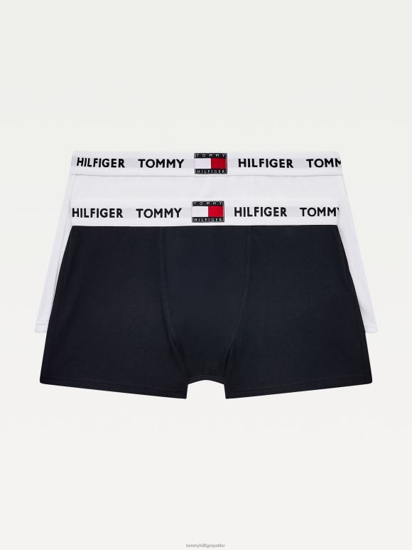 Tommy Hilfiger дечаци 8-16 2 паковања са логом од органског памука - 2D080135 Tommy Hilfiger Srbija бело/пустињско небо