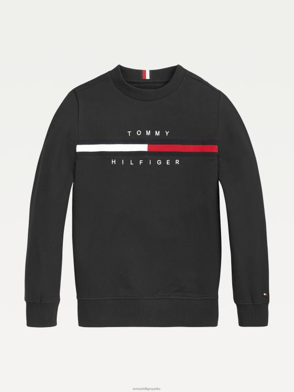 Tommy Hilfiger дуксерица од органског памука од ребара за дечаке 8-16 - 2D080250 Tommy Hilfiger Srbija црна