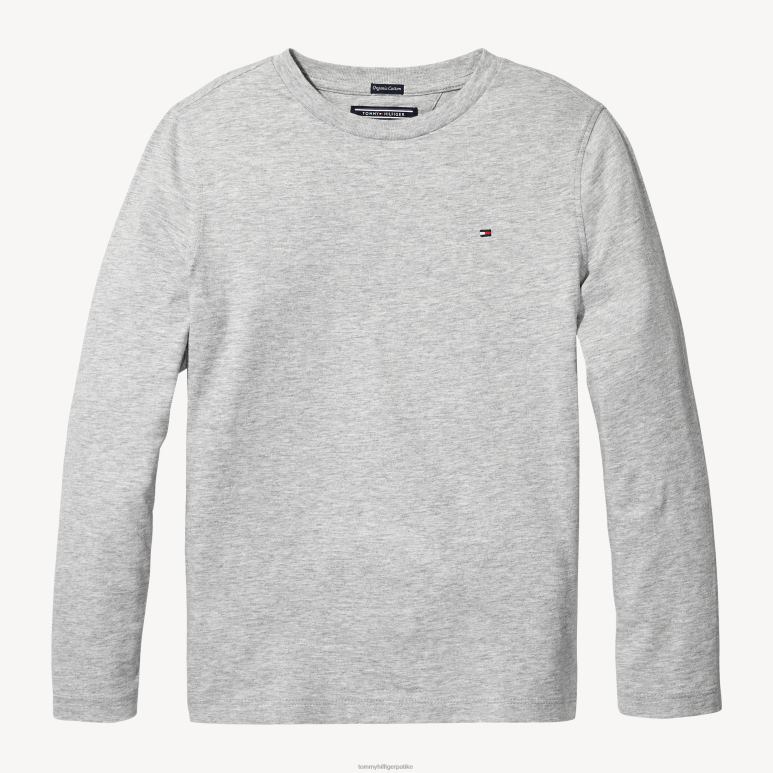 Tommy Hilfiger дечаци 3-7 основне плетене мајице дугих рукава - 2D080151 Tommy Hilfiger Srbija сиви вријесак