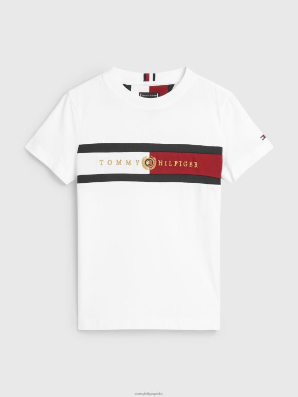 Tommy Hilfiger дечаци 8-16 иконе мајица са логотипом од органског памука - 2D080316 Tommy Hilfiger Srbija бела