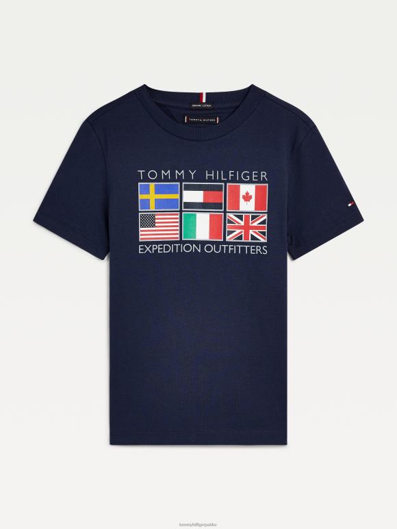 Tommy Hilfiger Мајица са рефлектујућим логом експедиције за дечаке 8-16 година - 2D080320 Tommy Hilfiger Srbija сумрак морнарице