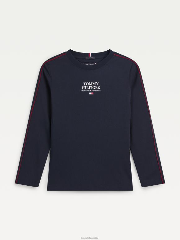 Tommy Hilfiger дечаци 8-16 мајица дугих рукава са контрастном траком - 2D080336 Tommy Hilfiger Srbija пустињско небо