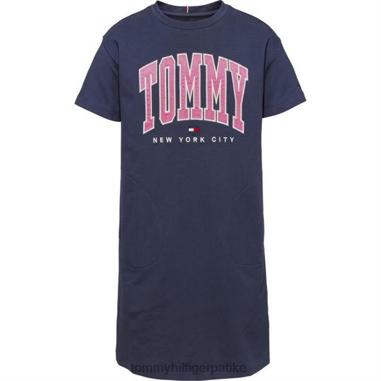 Tommy Hilfiger смела универзитетска мајица хаљина за јуниорке - 2D08020880 Tommy Hilfiger Clothing морнарица ц87