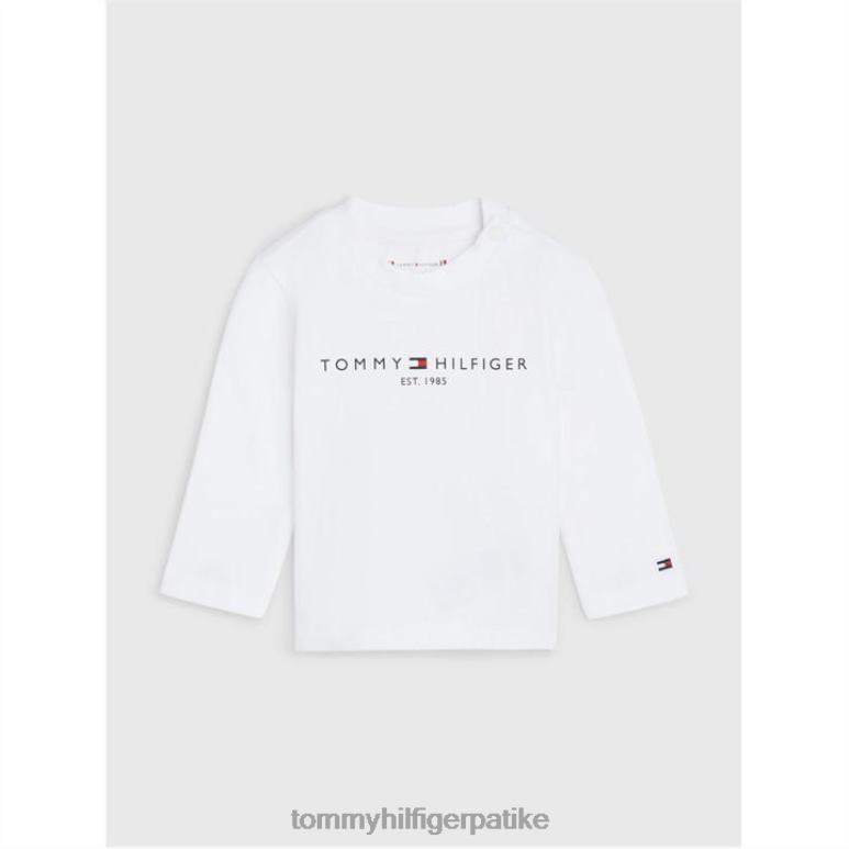 Tommy Hilfiger есенцијална мајица за бебе л/с - 2D08020960 Tommy Hilfiger Clothing бела ибр