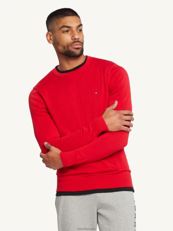 Tommy Hilfiger џемпер са великим изрезом са потписом - 2D0801260 Tommy Hilfiger Clothing примарно црвено