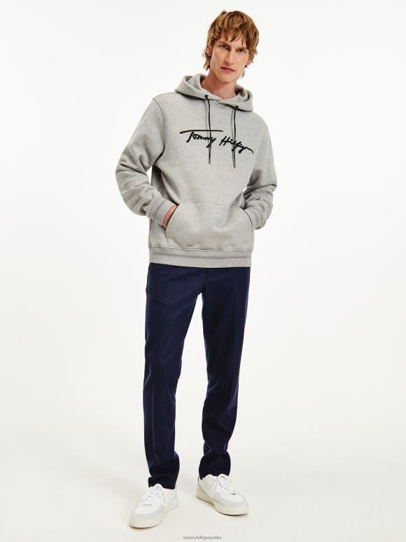 Tommy Hilfiger дуксерица са узвишеним логом са везом - 2D0801304 Tommy Hilfiger Clothing средње сиви вресак