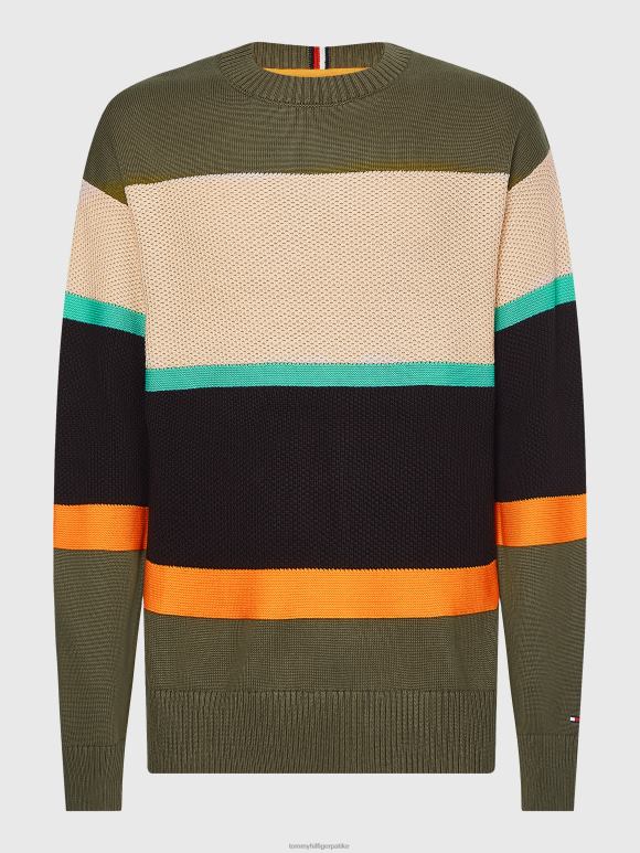 Tommy Hilfiger плус џемпер од мешаног плетива у блоковима боја - 2D0801328 Tommy Hilfiger Clothing војска зелена