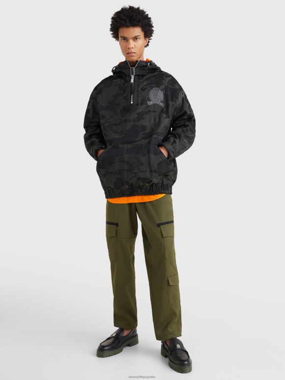 Tommy Hilfiger јакна са капуљачом на капуљачу са црест цамо принтом - 2D0801332 Tommy Hilfiger Jakne црна