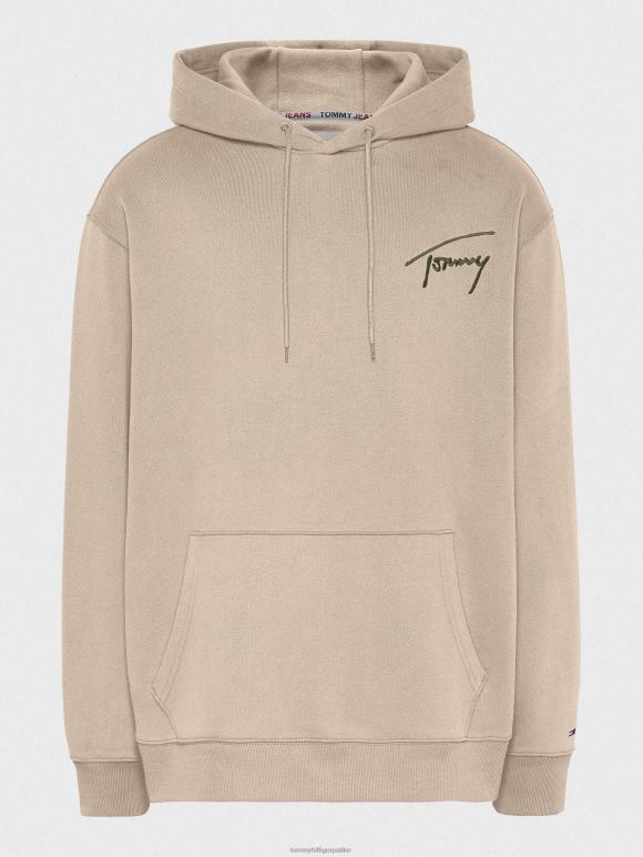 Tommy Hilfiger плус дуксерица опуштеног кроја са логом са потписом - 2D0801412 Tommy Hilfiger Clothing савански песак
