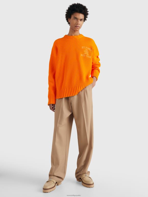 Tommy Hilfiger припремни џемпер са ребрима - 2D0801444 Tommy Hilfiger Clothing хавајска наранџа