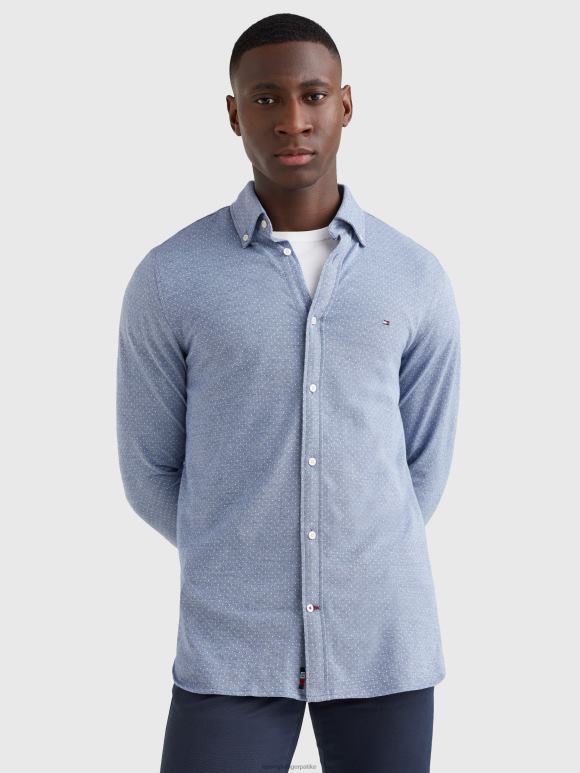 Tommy Hilfiger 1985 есенцијална танка плетена кошуља - 2D0801224 Tommy Hilfiger Clothing тх тамноплава/бела