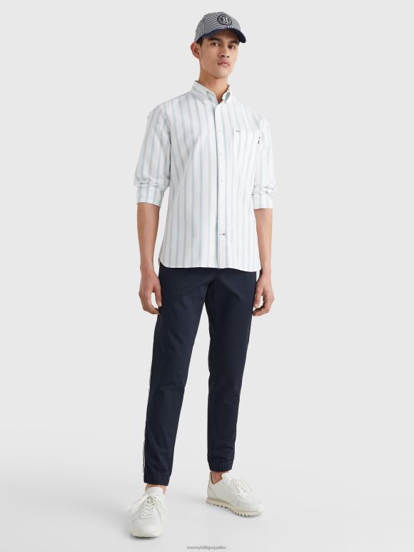 Tommy Hilfiger пругаста оксфордска кошуља регуларног кроја - 2D0801220 Tommy Hilfiger Clothing узвишено плаво/бело