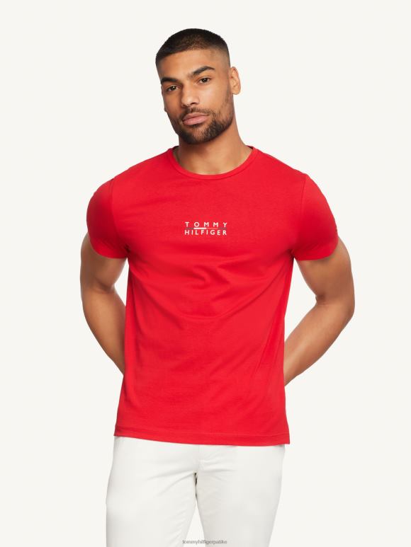 Tommy Hilfiger квадратни лого мајица - 2D0801464 Tommy Hilfiger Clothing примарно црвено