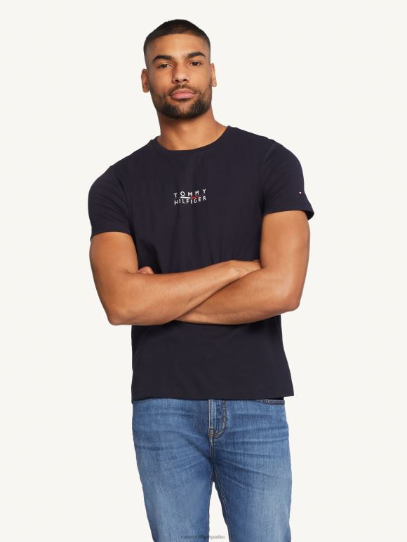 Tommy Hilfiger квадратни лого мајица - 2D0801476 Tommy Hilfiger Clothing пустињско небо