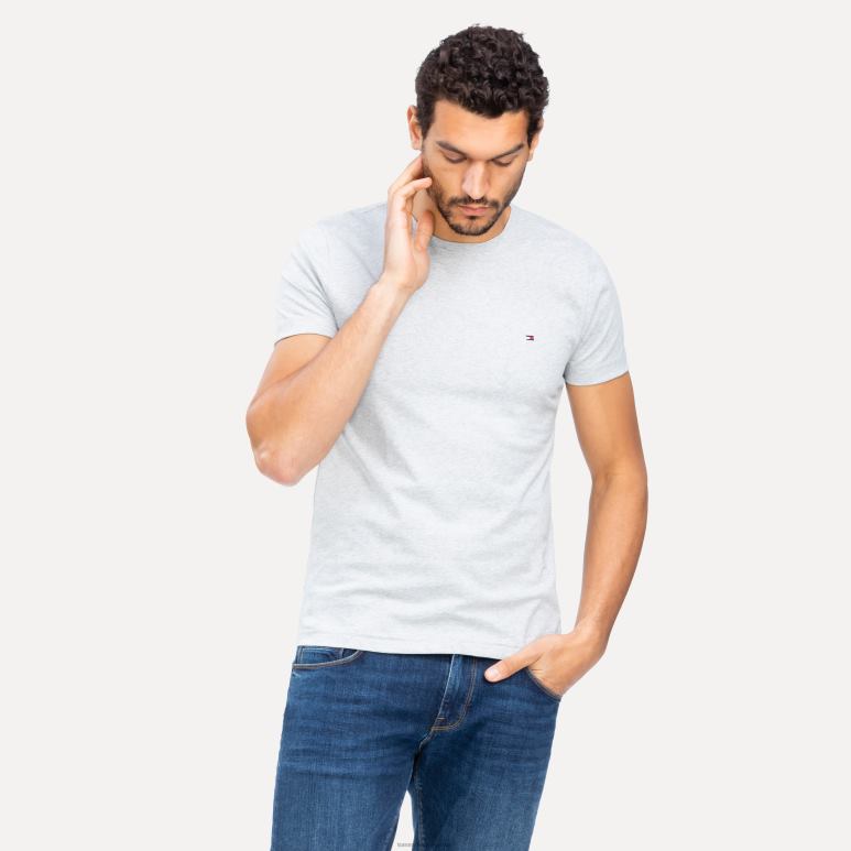Tommy Hilfiger есенцијална памучна мајица - 2D0801724 Tommy Hilfiger Clothing облак хеатхер