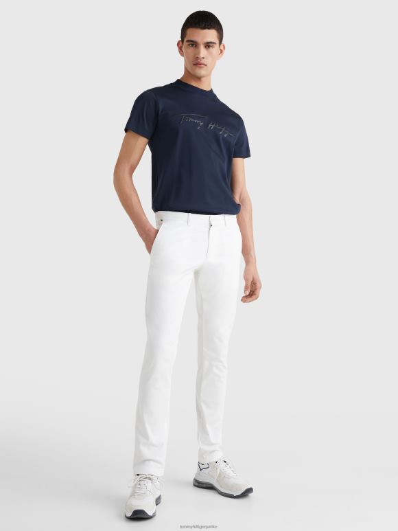 Tommy Hilfiger блеецкер флек слим фит панталоне - 2D0801034 Tommy Hilfiger Clothing тх оптичка бела