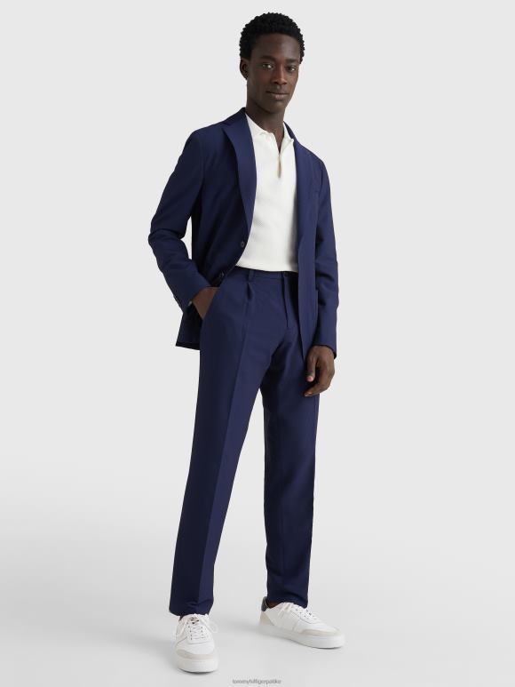Tommy Hilfiger сеерсуцкер слим фит панталоне - 2D0801038 Tommy Hilfiger Clothing плава