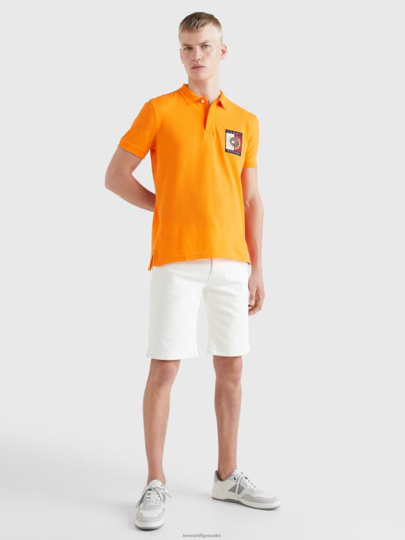 Tommy Hilfiger иконе лого регулар фит поло - 2D0801123 Tommy Hilfiger Clothing хавајска наранџа