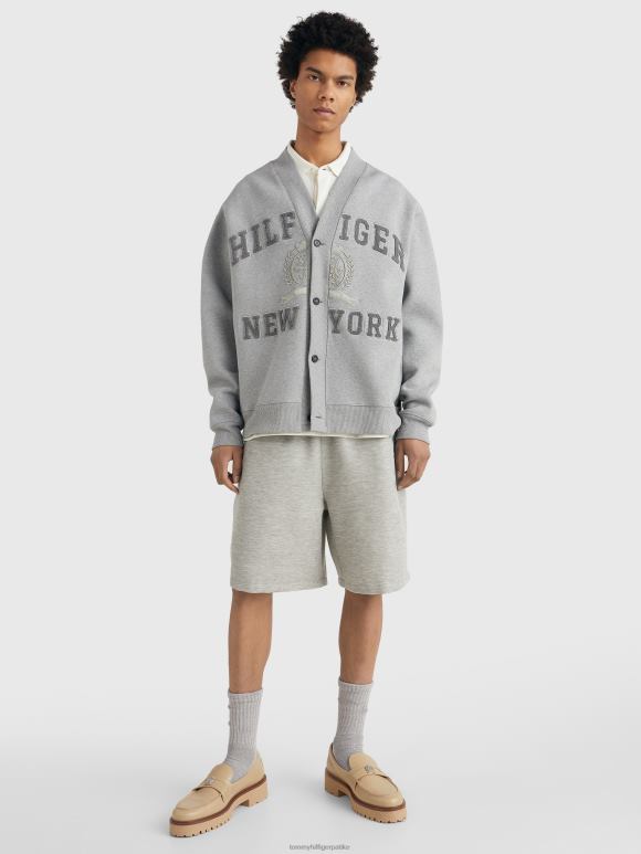 Tommy Hilfiger Преп кардиган са везом грба - 2D080699 Tommy Hilfiger Clothing средње сиви вресак