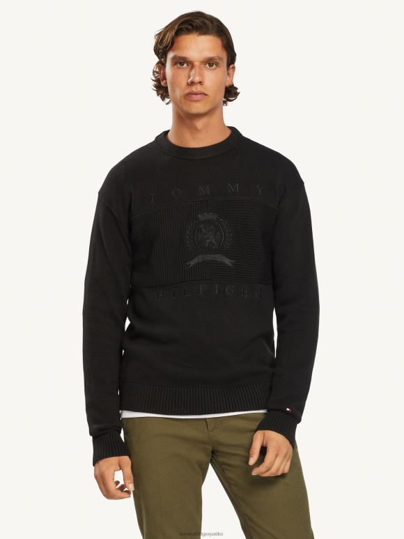 Tommy Hilfiger иконе превелики грб заставе џемпер - 2D080707 Tommy Hilfiger Clothing црна