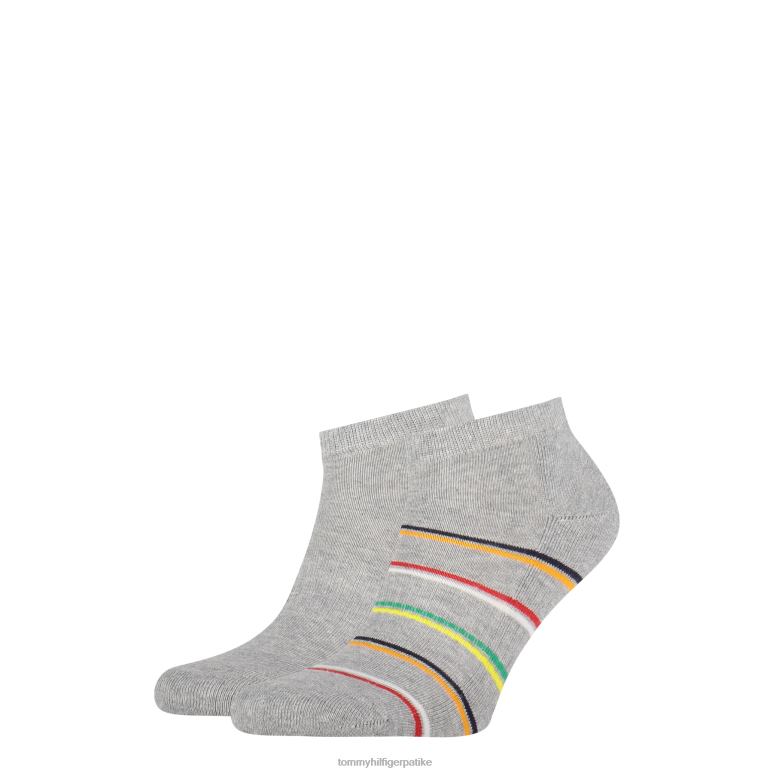 Tommy Hilfiger 2 патике са спортским пругастим чарапама - 2D080563 Tommy Hilfiger Srbija сиви меланж