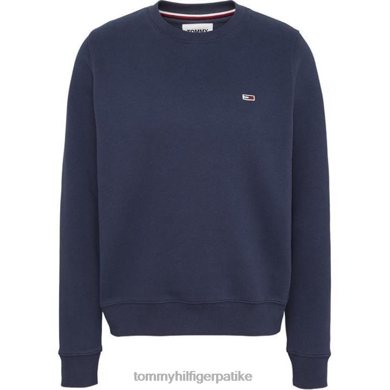 Tommy Hilfiger обичан џемпер с округлим изрезом од флиса - 2D08019801 Tommy Hilfiger Clothing сумрак морнарице