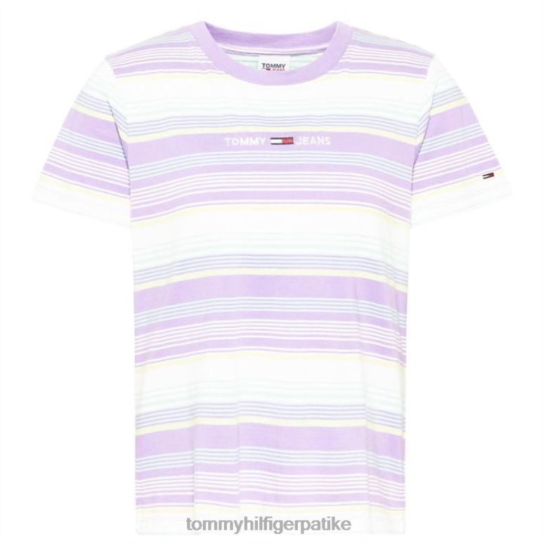 Tommy Hilfiger мајица са линеарним пругама - 2D08020391 Tommy Hilfiger Clothing виолет влк