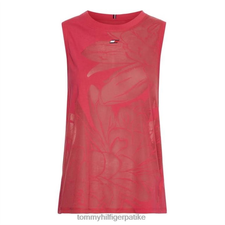 Tommy Hilfiger опуштена мајица са сагоревањем цвећа - 2D08020464 Tommy Hilfiger Clothing ружичасти сјај