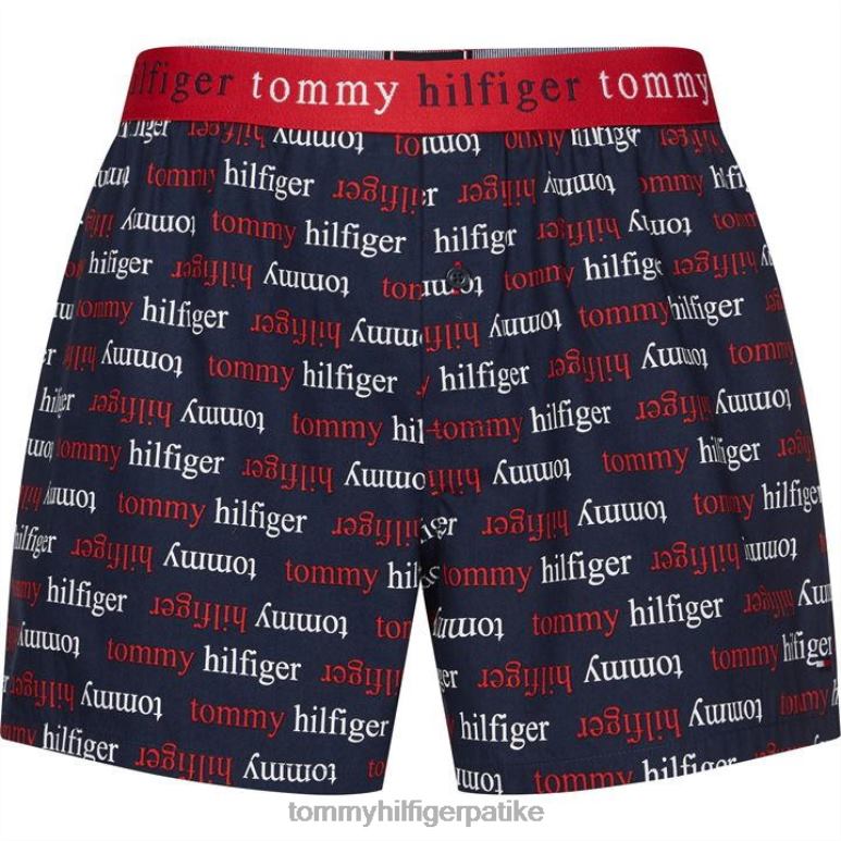 Tommy Hilfiger ткане боксерице са принтом - 2D08020553 Tommy Hilfiger Clothing 0з1 морнарица