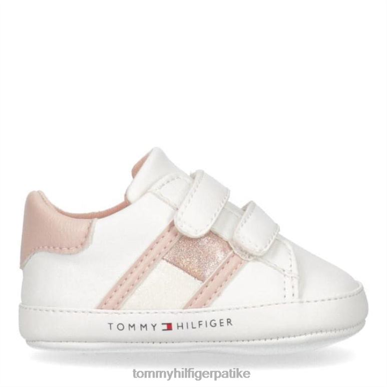 Tommy Hilfiger кики флаг ципеле за креветић - 2D08020198 Tommy Hilfiger Shoes бело/розе к134