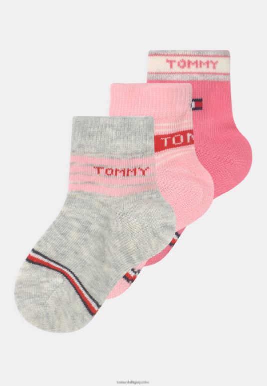 Tommy Hilfiger чарапе са пругама за бебе - 2D0806885 Tommy Hilfiger Srbija светло розе/розе/сива