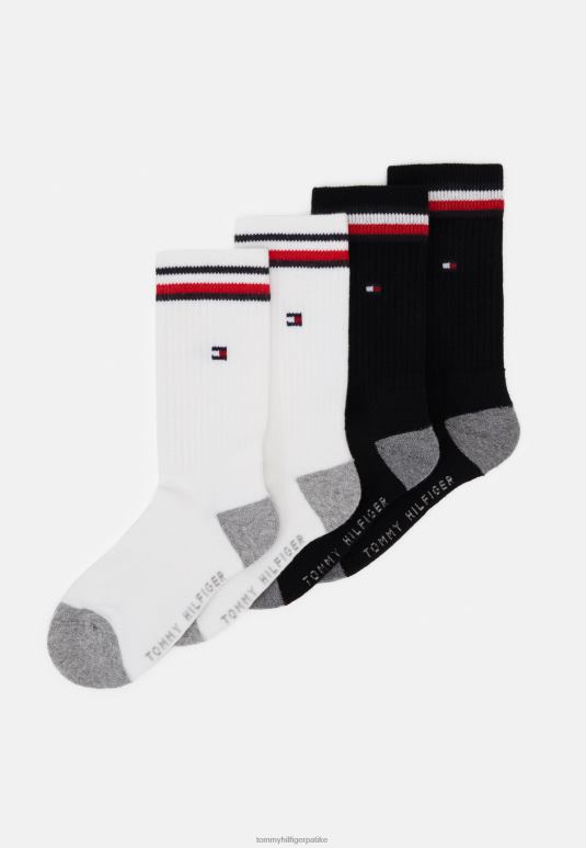 Tommy Hilfiger дечије иконичне спортске чарапе од 4 паковања чарапа - 2D0806870 Tommy Hilfiger Srbija бело/црно