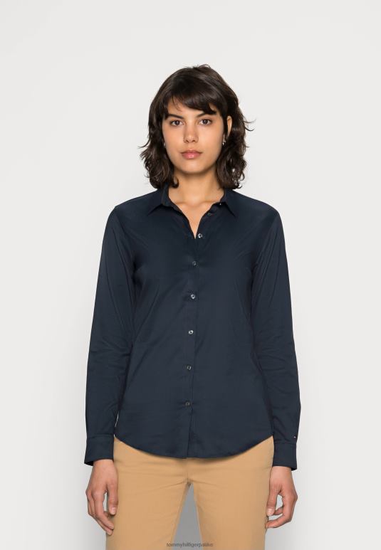 Tommy Hilfiger херитаге слим фит блуза на дугмад - 2D0804005 Tommy Hilfiger Srbija поноћ