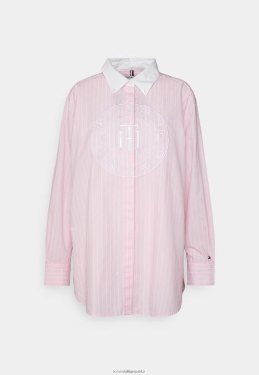 Tommy Hilfiger оксфордска блуза - 2D0808564 Tommy Hilfiger Srbija оксфорд стп/бела/пастел розе
