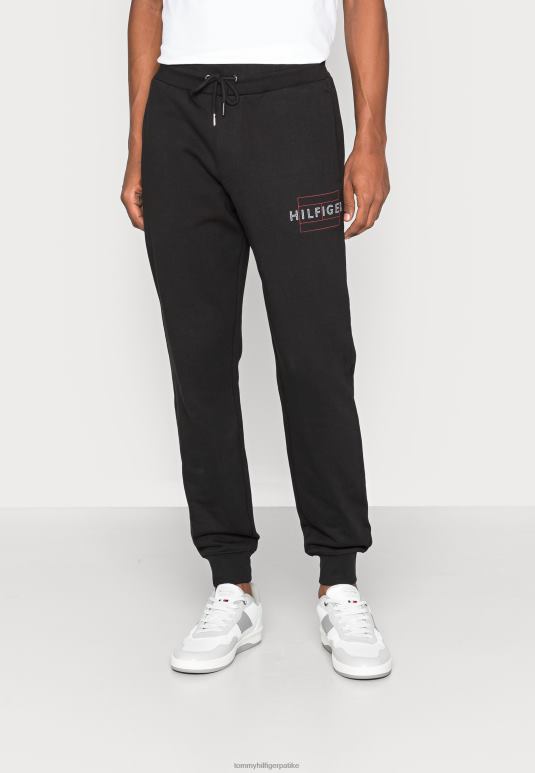 Tommy Hilfiger доњи део тренерке са линеарном заставом - 2D0806367 Tommy Hilfiger Srbija црна