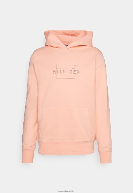 Tommy Hilfiger дуксерица са капуљачом са линеарном заставом - 2D0804237 Tommy Hilfiger Srbija залазак сунца бресква
