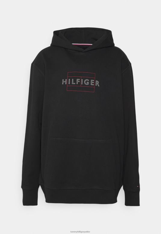 Tommy Hilfiger дуксерица са капуљачом линеар флаг - 2D0806148 Tommy Hilfiger Srbija црна