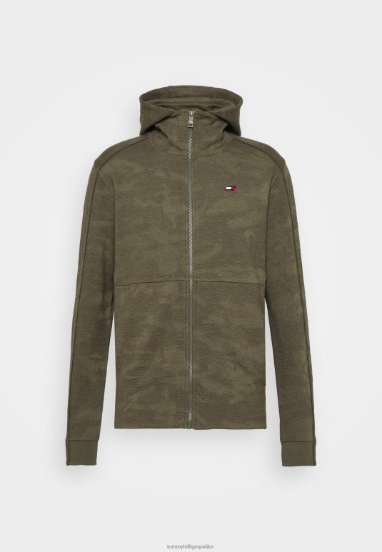 Tommy Hilfiger дуксерица са капуљачом у облику капсуле са рајсфершлусом - 2D0808148 Tommy Hilfiger Srbija војска зелена