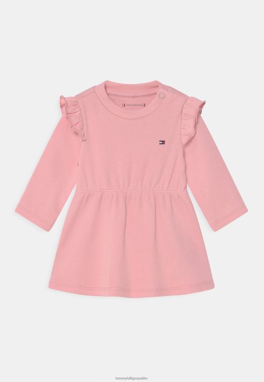 Tommy Hilfiger хаљина са воланима за бебе хаљина од дреса - 2D0805177 Tommy Hilfiger Srbija ружичаста нијанса