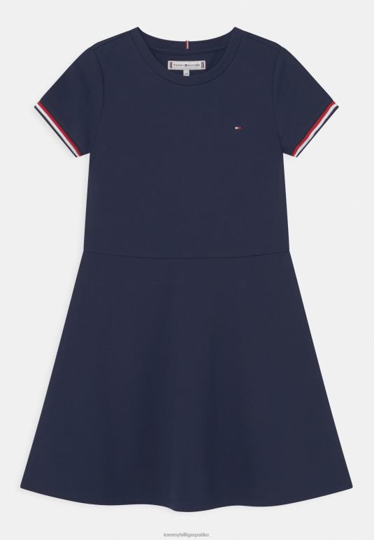 Tommy Hilfiger глобална пругаста клизач хаљина хаљина од дреса - 2D0805465 Tommy Hilfiger Srbija сумрак морнарице
