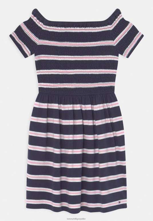 Tommy Hilfiger хаљина на црне траке од дреса хаљина сумрак тамноплава/свеже розе - 2D0805775 Tommy Hilfiger Srbija сумрак морнарско/свеже розе