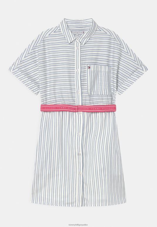 Tommy Hilfiger хаљина кошуља са структурираним пругама - 2D0806447 Tommy Hilfiger Srbija древна бела