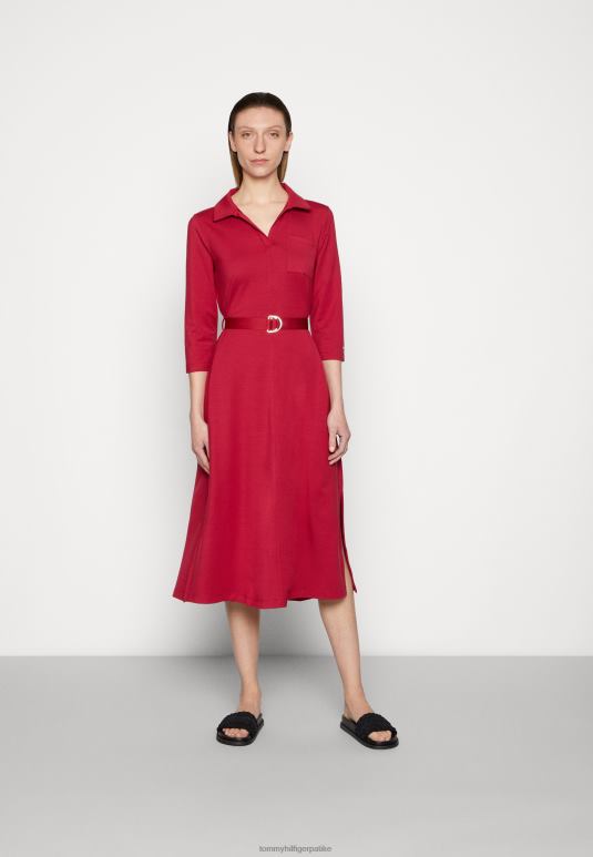 Tommy Hilfiger кошуља миди хаљина дневна хаљина - 2D0807321 Tommy Hilfiger Srbija краљевска бобица