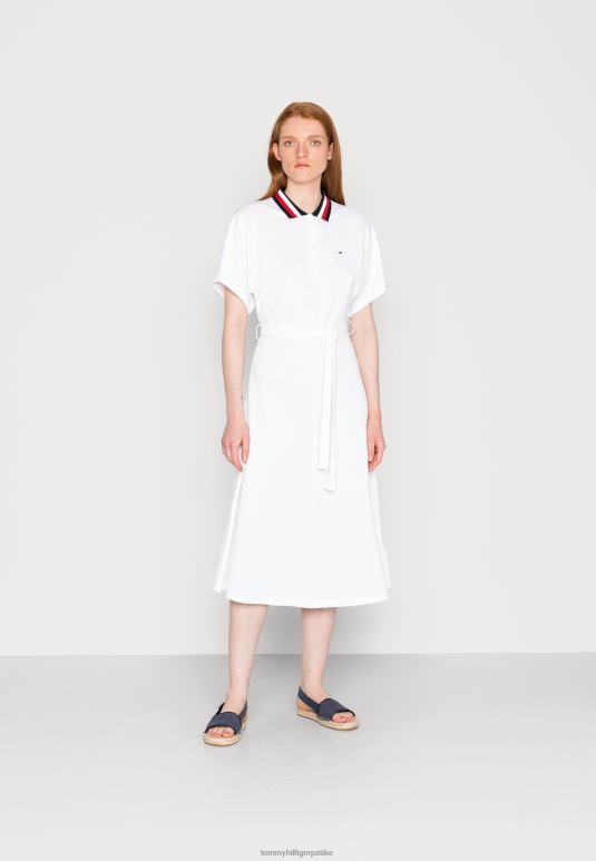 Tommy Hilfiger миди поло хаљина дневна хаљина - 2D0807352 Tommy Hilfiger Srbija оптичка бела