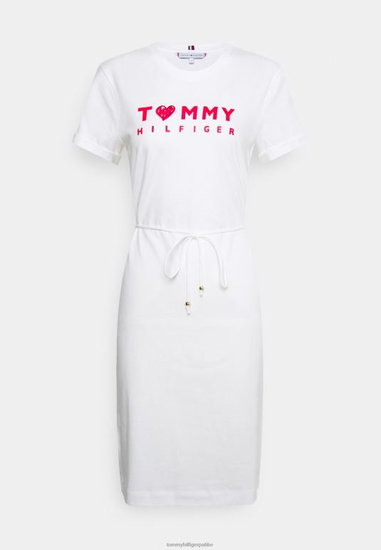 Tommy Hilfiger лого кратка хаљина хаљина од дреса - 2D0807851 Tommy Hilfiger Srbija ецру